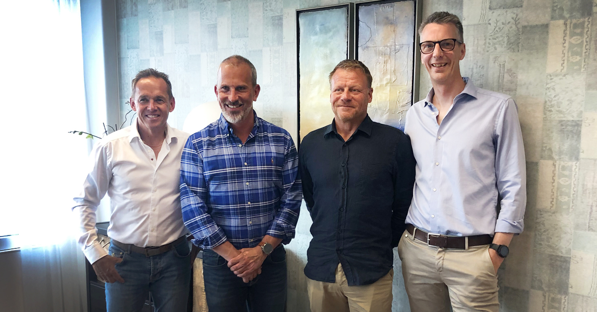 Från vänster: Ulf Rostedt, VD Herenco Invest, Christian Nordling, Curant Klimat, Johan Lindholm, Curant Klimat, Samuel Wingren, Herenco Invest.